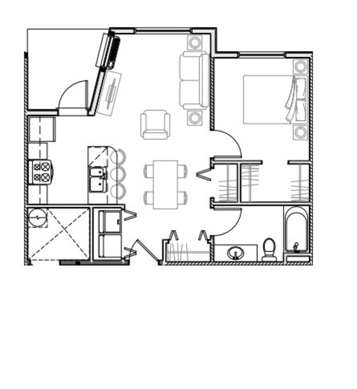 Luxury one bedroom apartment - The Grizzly Den Floorplan property image