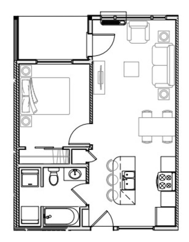 Luxury one bedroom apartment - The Blackfoot Floorplan #28 property image