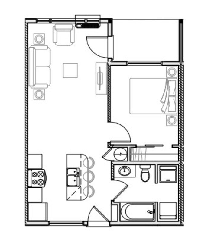 Luxury one bedroom apartment - The Blackfoot Floorplan #36 property image
