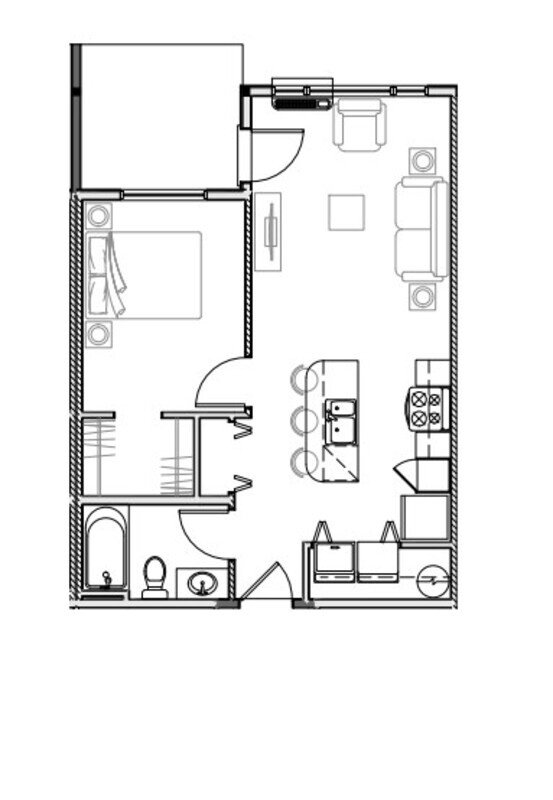 Luxury one bedroom apartment - The Marshall Floorplan property image