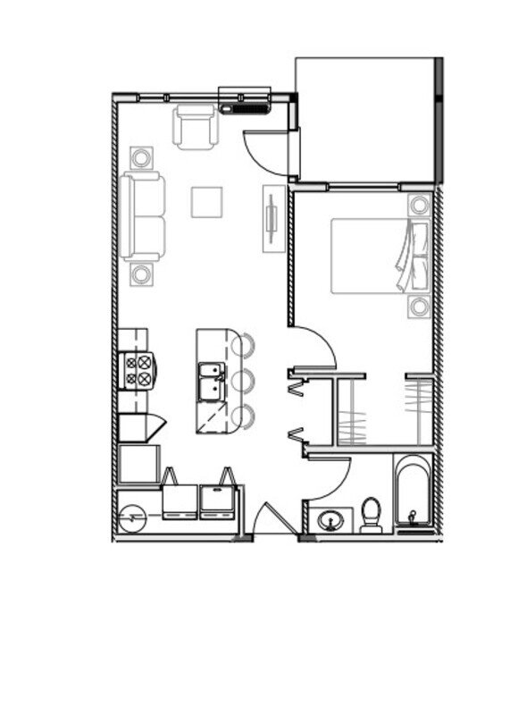 Luxury one bedroom apartment - The Marshall Floorplan property image